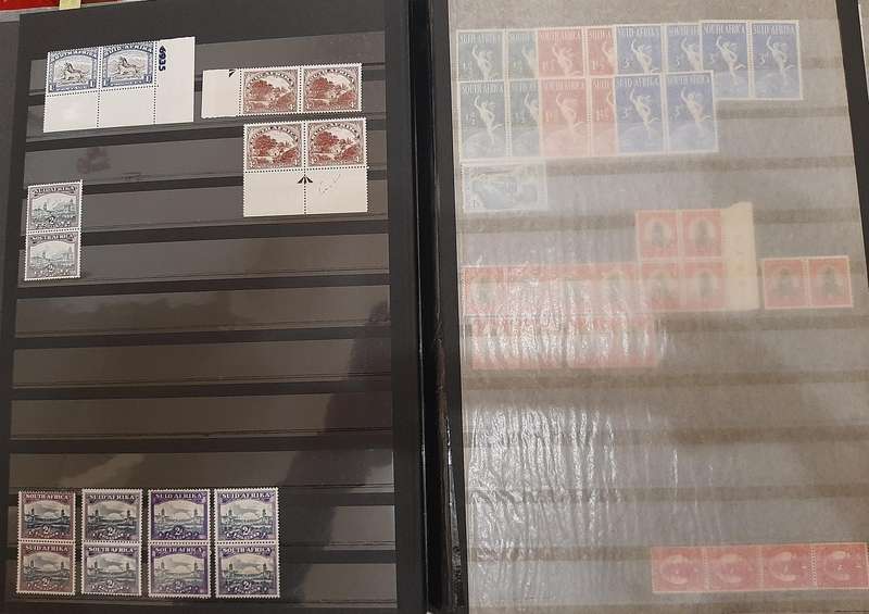 Union of South Africa in box control blocks, full sheets & mini sheets, MNH & used (no sleeves inclu