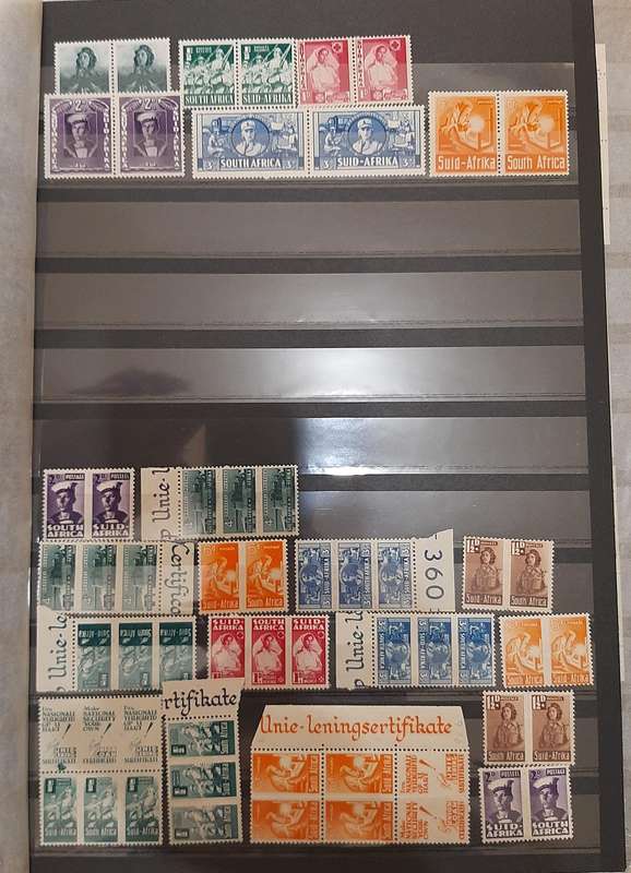 Union of South Africa in box control blocks, full sheets & mini sheets, MNH & used (no sleeves inclu