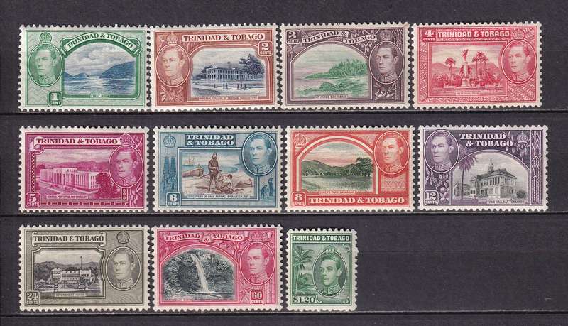 Trinidad & Tobago 1938 KG VI part set, M/H                 (SG 246-255, CV £65)