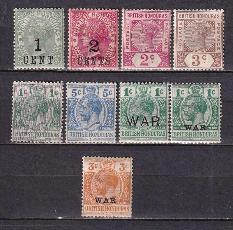 British Honduras 1888 >QV lot , M/H
