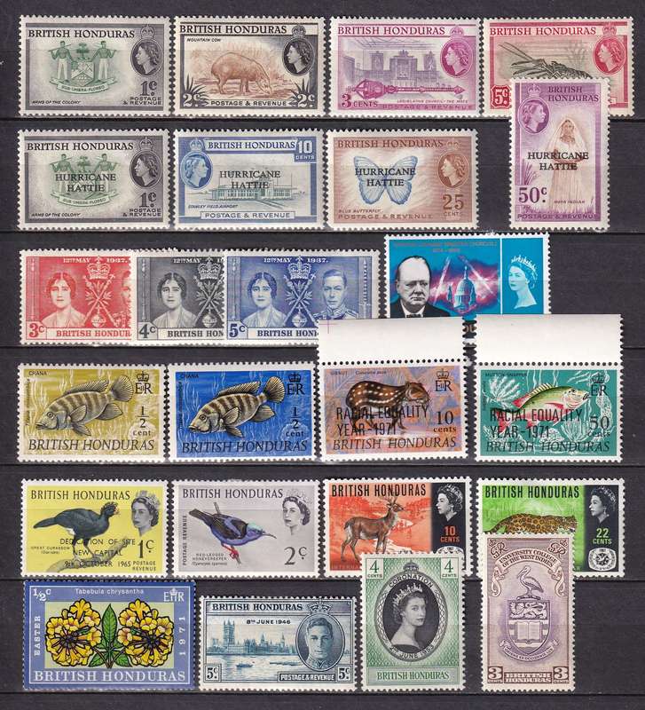 British Honduras 1949>part sets , M/H