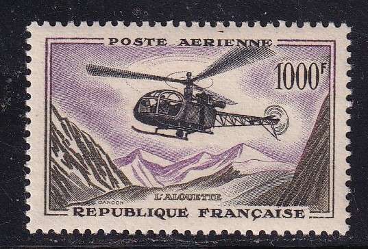 France 1957-58 1000f  Air issue, M/H            (SG 1320, CV £35)