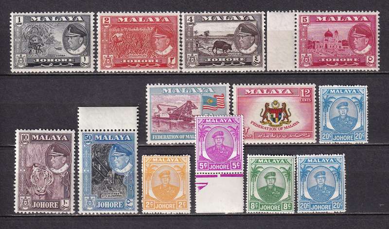 Malaysia (JOHORE) part sets, M/H & used           (2 X SCANS)