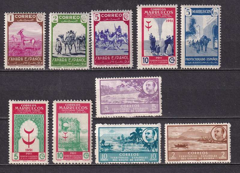 Spain colonies part sets, M/H                    (7 SCANS)