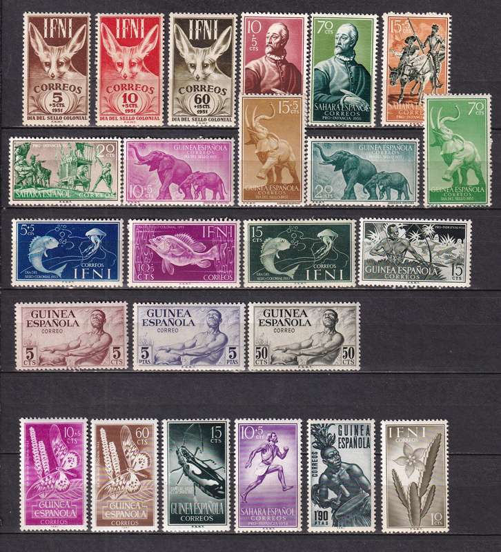 Spain colonies part sets, M/H                    (7 SCANS)