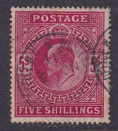 GB 1911-13 KE 5s carmine, used                 (SG 318, CV £200)