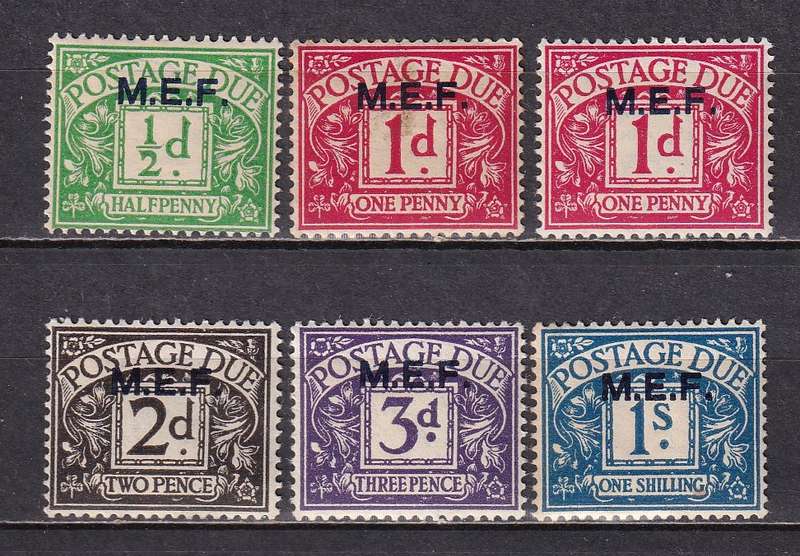 GB post offices abroad ( Middle East Forces ) part Postage due set, M/H