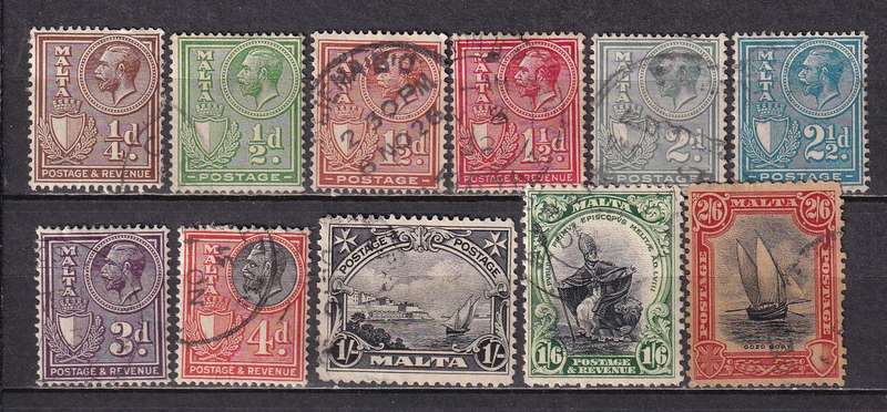 Malta 1926-27 part set, used          (SG 157>, CV £120)