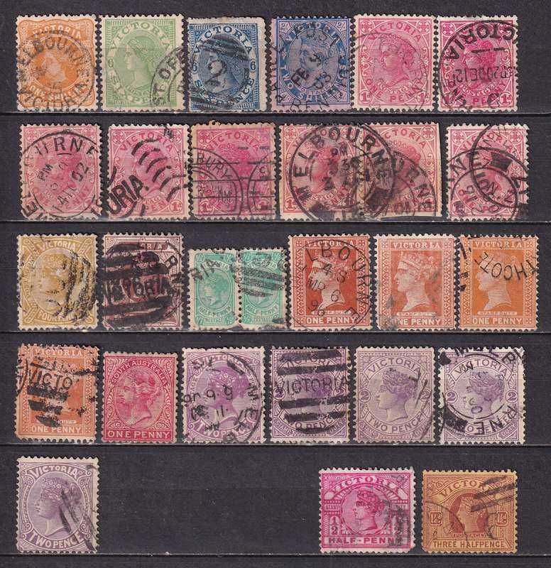 Victoria (Australia) QV 1863> part sets, used               ( CV £40+)