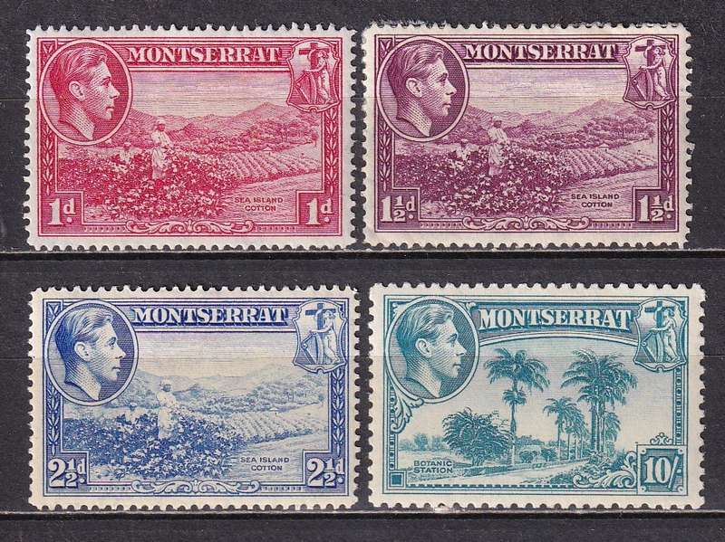 Montserrat 1938-48 KG VI part set, M/H                 (SG CV £34)