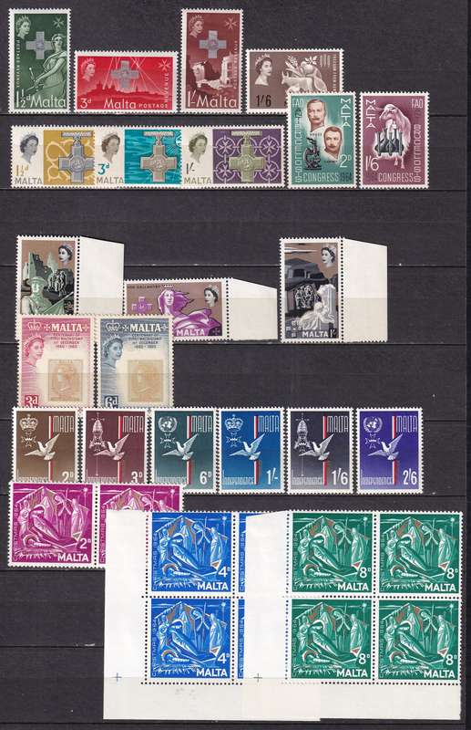 Malta 1950> sets in marginal control B4 , MNH & M/H                  ( 13 X SCANS)