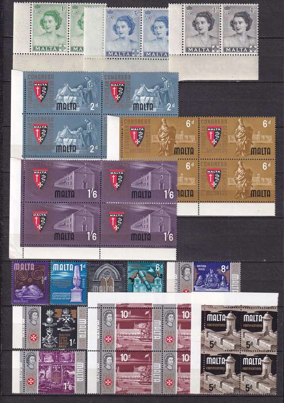 Malta 1950> sets in marginal control B4 , MNH & M/H                  ( 13 X SCANS)