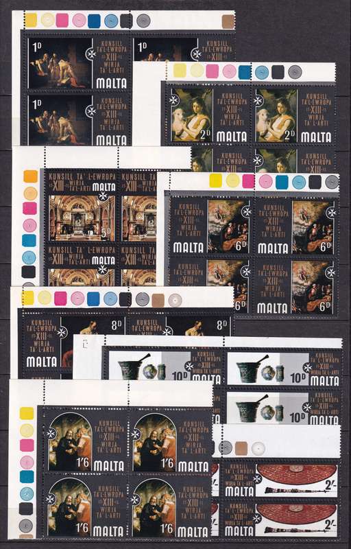 Malta 1950> sets in marginal control B4 , MNH & M/H                  ( 13 X SCANS)