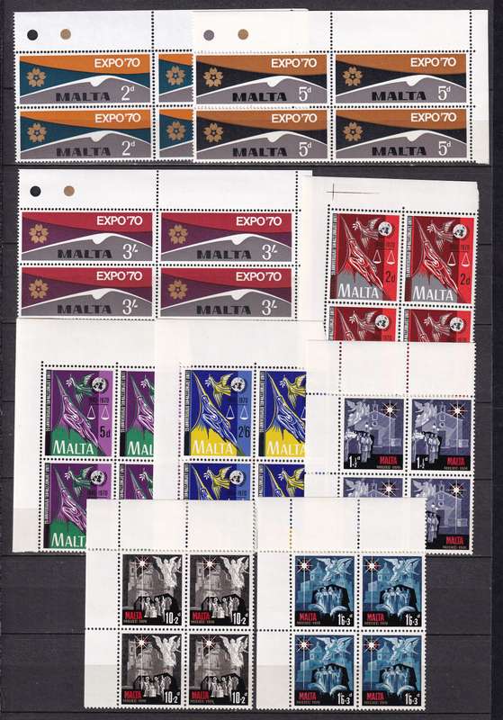 Malta 1950> sets in marginal control B4 , MNH & M/H                  ( 13 X SCANS)