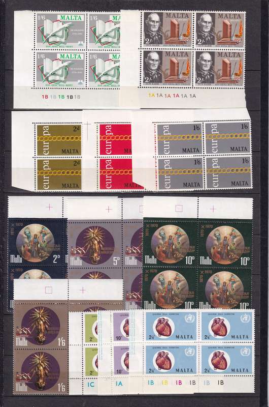 Malta 1950> sets in marginal control B4 , MNH & M/H                  ( 13 X SCANS)
