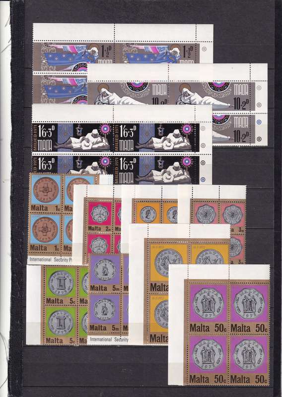 Malta 1950> sets in marginal control B4 , MNH & M/H                  ( 13 X SCANS)