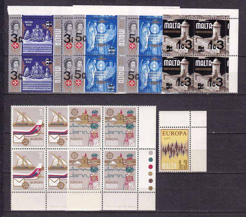 Malta 1950> sets in marginal control B4 , MNH & M/H                  ( 13 X SCANS)