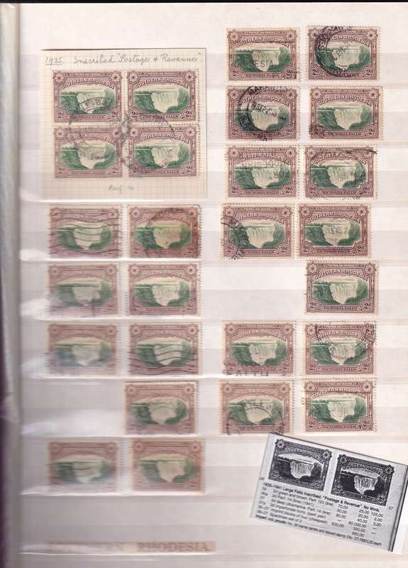 Pronto 32 page stamp album with some Southern Rhodesia stamps , good used condition