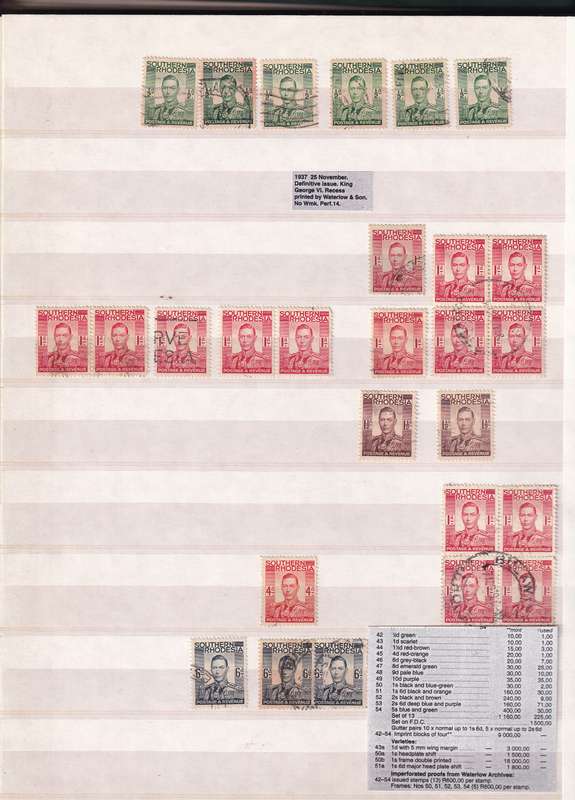 Pronto 32 page stamp album with some Southern Rhodesia stamps , good used condition
