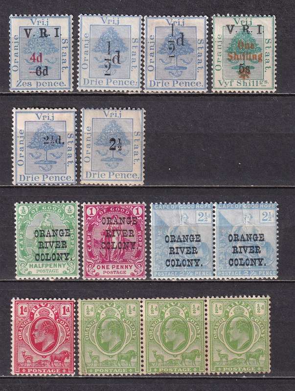Orange Free State overprinted lot , M/H