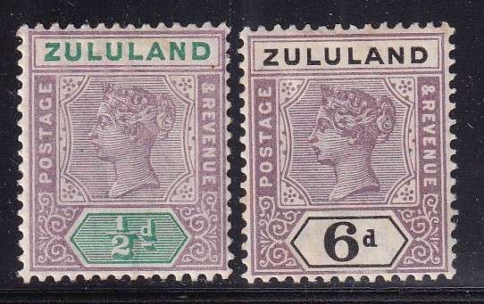 Zululand 1894-96 QV part set, M/H                    (SACC 14,18, CV R430)