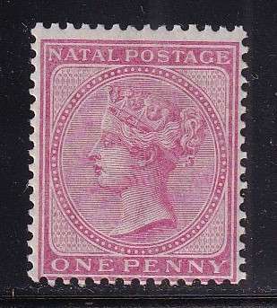 Natal 1874-78 QV 1d Rose carmine (CC), MLH                (SACC 71, CV R 750)