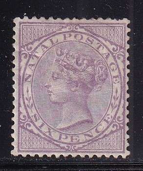 Natal 1874-78 QV 6d lilac (CC), MLH                (SACC 74, CV R 1650)