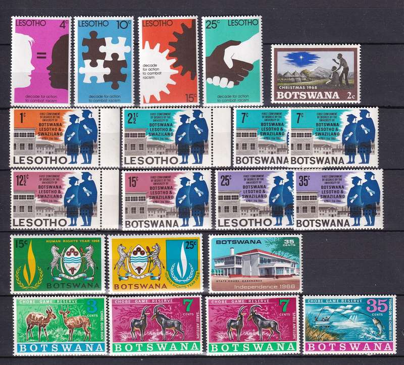 Africa states (Congo, Kenya, Malawi , Zimbabwe, Basutoland) part sets, most MNH    (6 X SCANS))