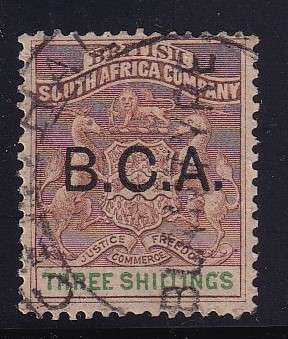 Nyasaland British Central Africa 1891-95 3s overprinted B.C.A. , used     (SG 10,CV R2000)