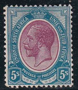 Union of South Africa 1913 KG V 5s purple & blue, M/H        (SACC 14, CV R3000)