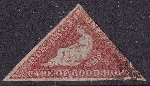 Cape of Good Hope 1855-63 QV 1d rose triangle issue, used