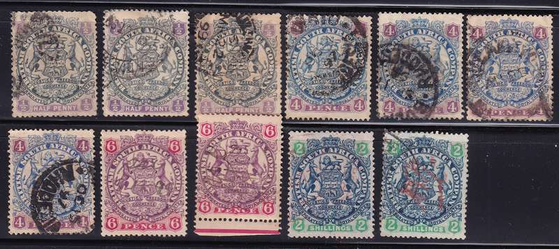 BSAC 1896-97 Definitive part set (Die II, no dot) , used                       (SACC 38>)