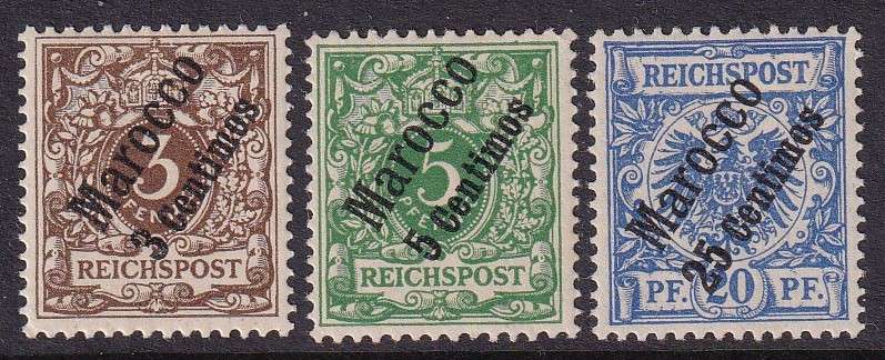 Germany Colonies 1899 post offices abroad (Morocco) part set, M/H