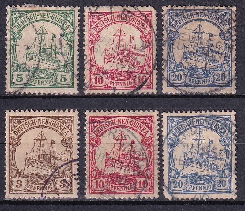 Germany Colonies 1901 post offices abroad (New Guinea) part set (postmark lot) , used