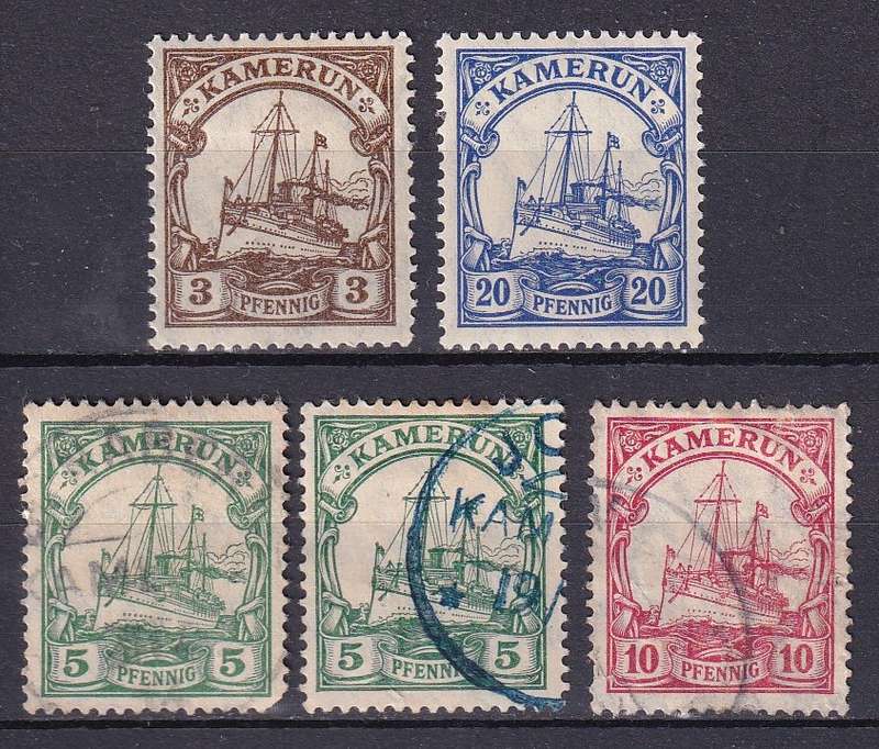 Germany Colonies 1905 post offices abroad (Kamerun) part set (Lozenges), M/H & used