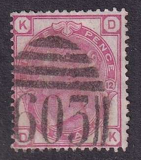 GB 1873-80 3d pale rose Plate 12 (W33), used               (SG 144, CV £80)