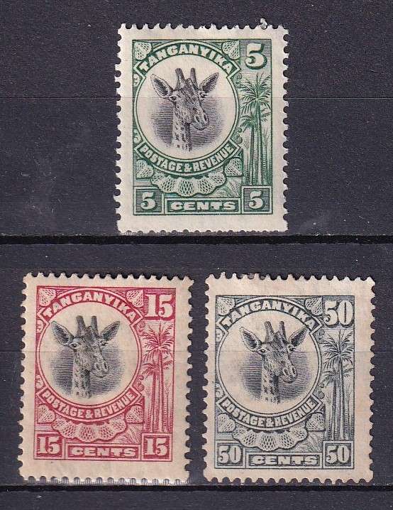 Tanganyika 1922-25 part sets, M/H             (SG 89,76,81, CV £23 (R530)