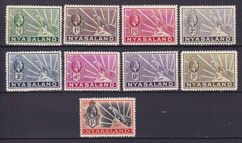 Nyasaland 1934-35 KG V set, MLH                  (SG 114-122, CV £42 (R960)