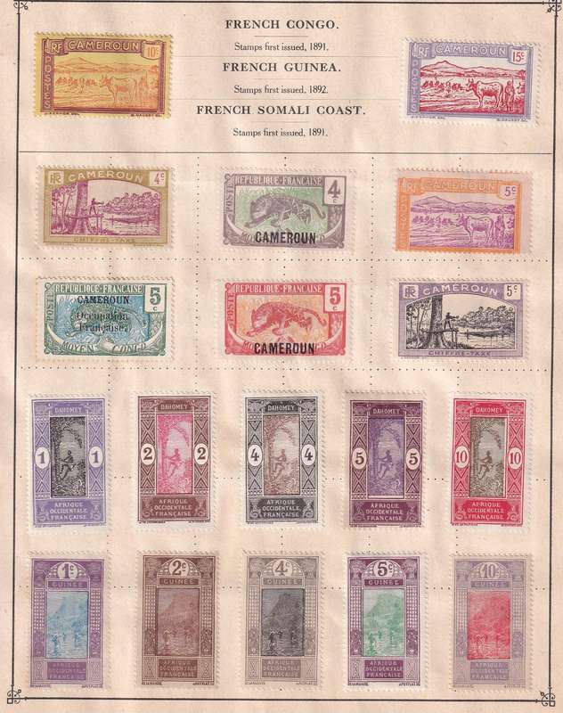 France and colonies on 14 pages , M/H and used       (note stamps adherence to pages)