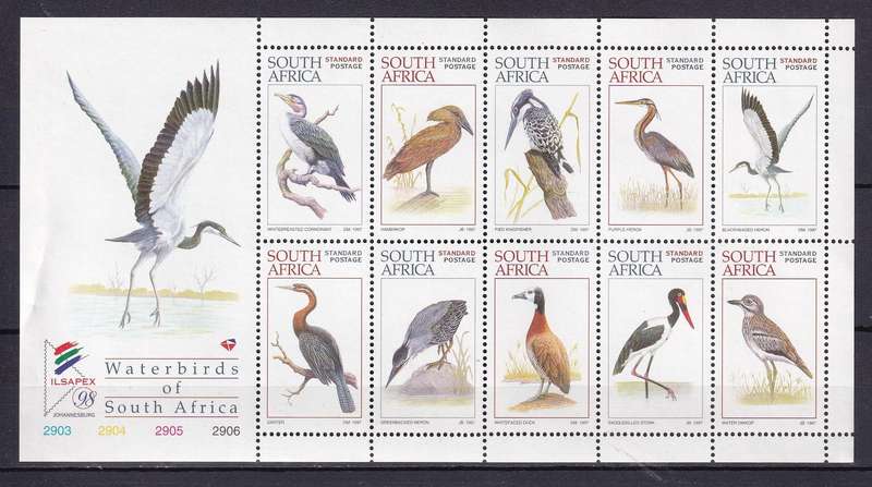South Africa 1997 Waterbird mini sheet, MNH                ( SACC 1043, CV R95)