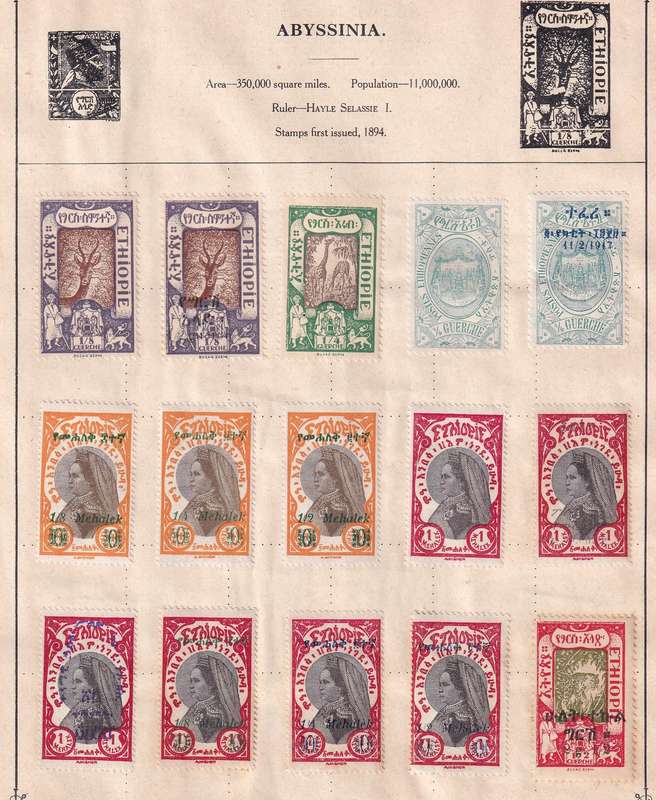 Belgian Congo ,Ethiopie part sets, M/H & used  (note stamp adherence to pages)    ( 6 x SCANS)
