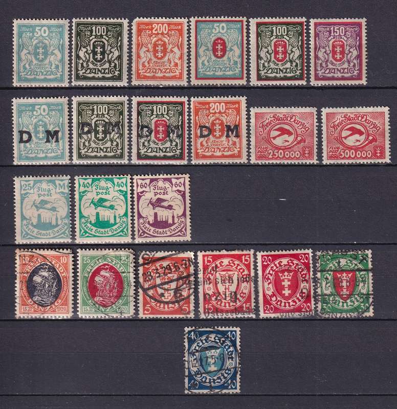 Germany Danzig 1920 >part sets, M/H & used         (2 X SCANS)