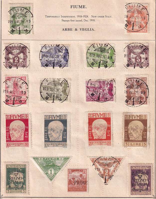 Italy FIUME part sets, M/H & used          (2 x scans, some stamp adherence on page)