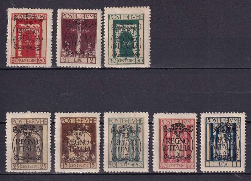 Italy FIUME part sets, M/H & used          (2 x scans, some stamp adherence on page)