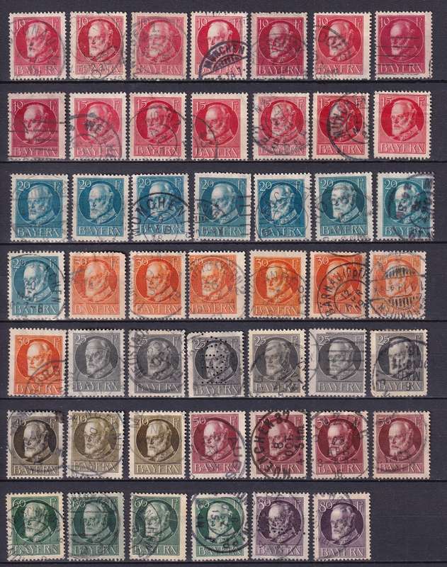 Germany Bayern Bavaria part sets , used            (5 x scans, postmark lot)