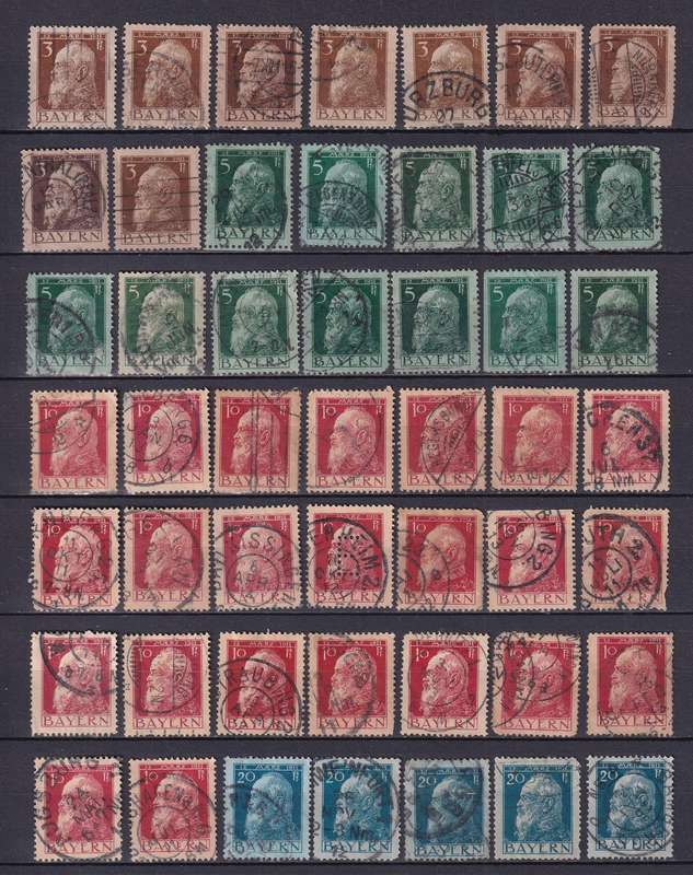 Germany Bayern Bavaria part sets , used            (5 x scans, postmark lot)