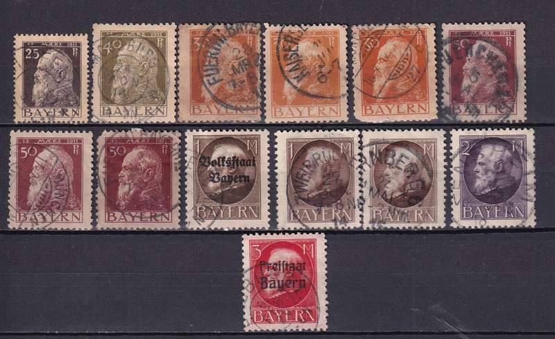Germany Bayern Bavaria part sets , used            (5 x scans, postmark lot)