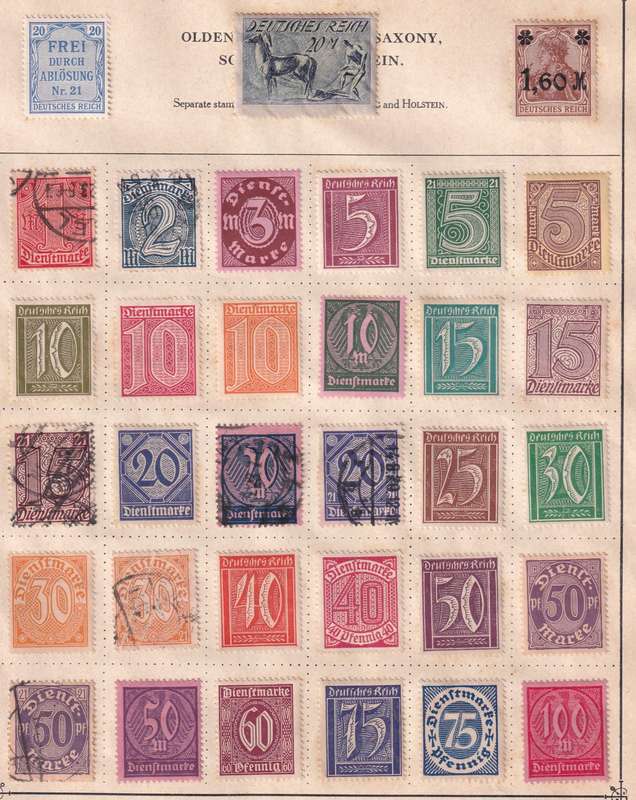 Germany part set, M/H & used             (9 x scans, stamps adherence to pages)