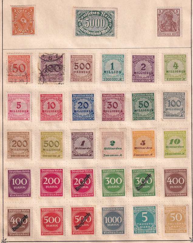 Germany part set, M/H & used             (9 x scans, stamps adherence to pages)