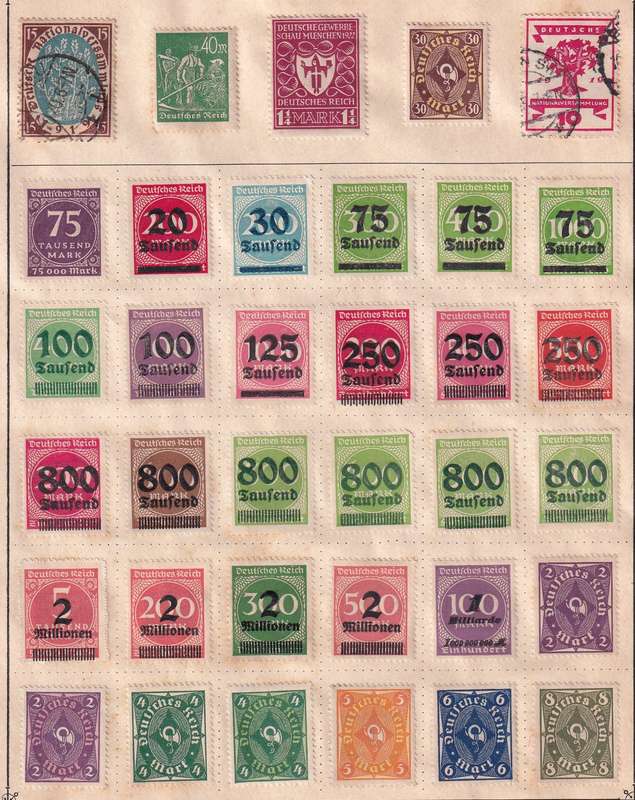 Germany part set, M/H & used             (9 x scans, stamps adherence to pages)